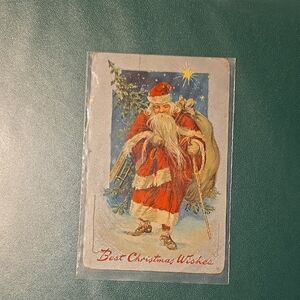 BEST WHISHES CHRISTMAS POSTCARD 1908